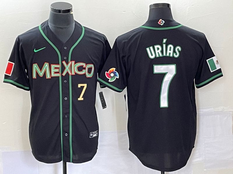 Men 2023 World Cub Mexico #7 Urias Black white Nike MLB Jersey17->more jerseys->MLB Jersey